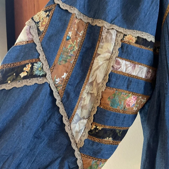 Anthropologie Ulla Patchwork Denim Blouse - Picture 7 of 9